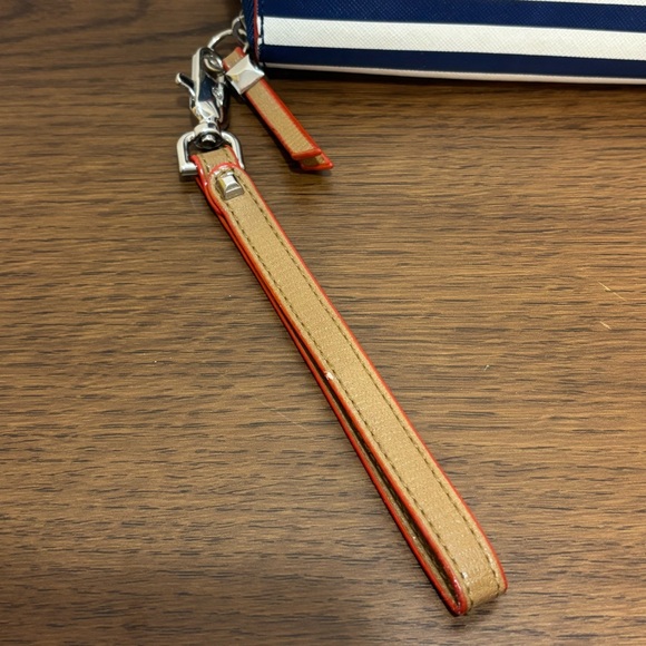 Stella & Dot Navy Blue & White Striped Wallet Clutch - Picture 5 of 9